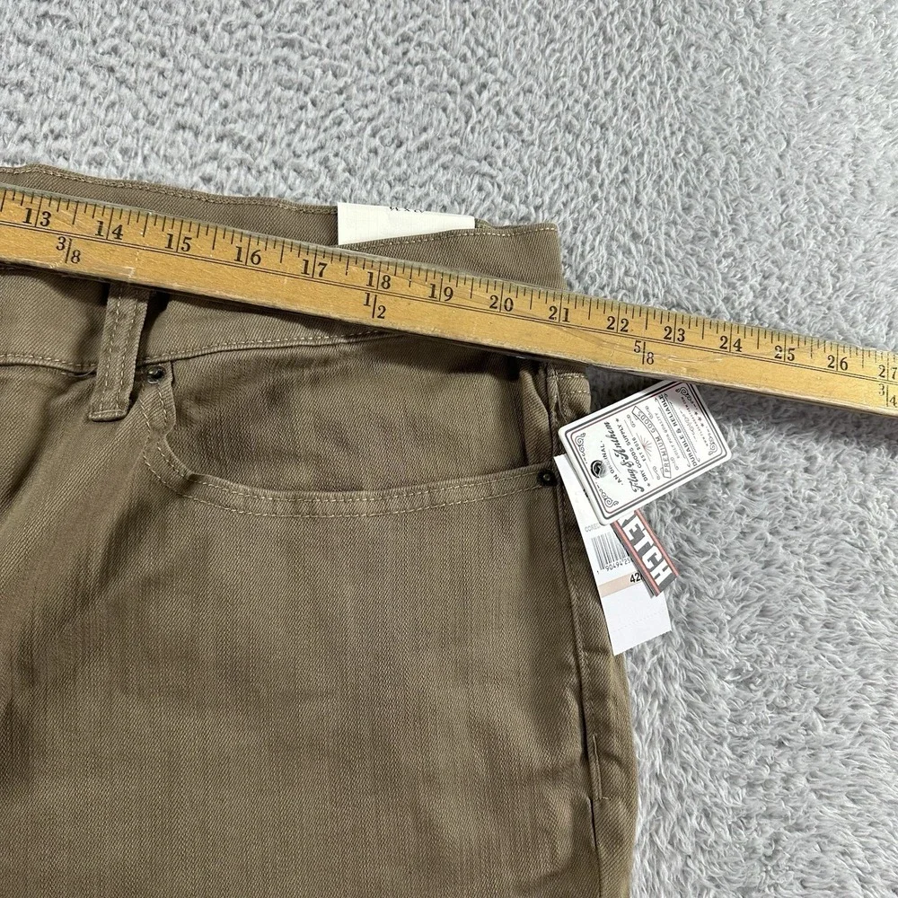 Flag and Anthem Chino Jean Pants Mens 42x34 Tan Brown Stretch Oakland Slim NWT‎